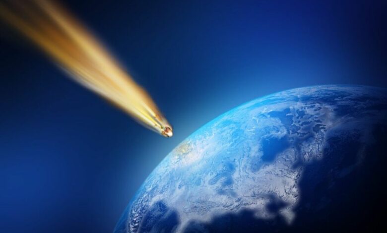 تصویر مفهومی سیارکی در حال ورود به زمین